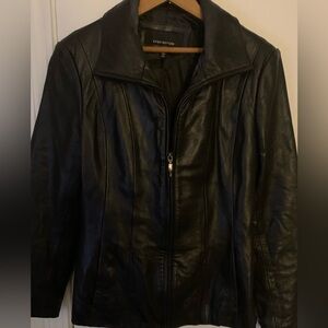 Jones New York Classic Black Leather Jacket